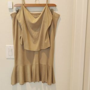 Suede Like Camisole w/Matching skirt